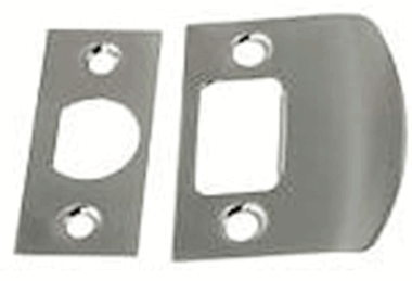 Solid Brass Standard Strike Plate and Face Plate (Polished Chrome)
