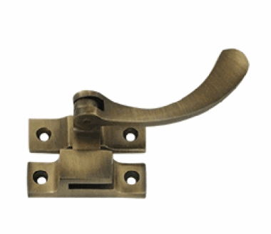 4 1/2 Inch Solid Brass Window Lock Casement Fastener (Antique Brass)