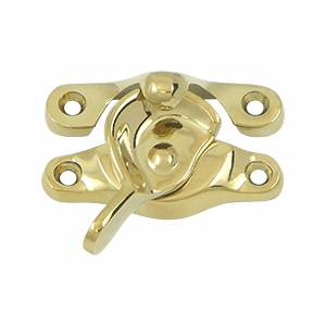 Solid Brass Window Sash Lock 1 inch X 2 5/8 inch (Polished Brass Finish)