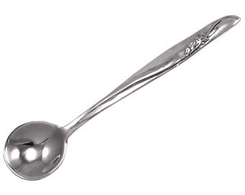 Sterling Silver Salt Spoon - Lone Flower