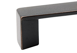 4 1/2 Inch Overall (4 Inch c-c) Brass Trinity Pull (Oil Rubbed Bronze Finish)