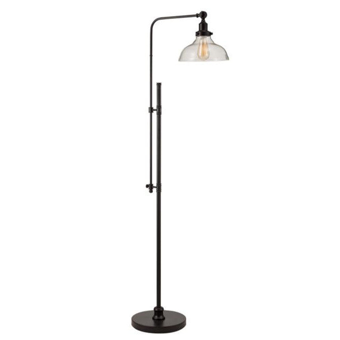 CRAFTMADE 1 Light Metal Base Floor Lamp w/ Adjustable Base in Flat Black