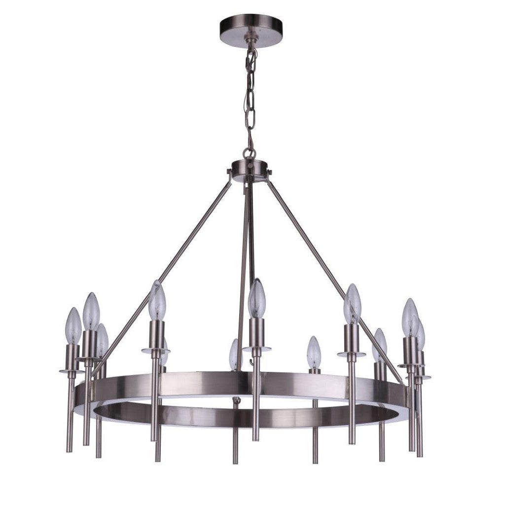 CRAFTMADE Larrson 12 Light Chandelier in Brushed Polished Nickel