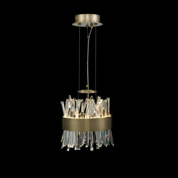 Allegri Glacier 10 Inch LED Mini Pendant Brushed Champagne Gold