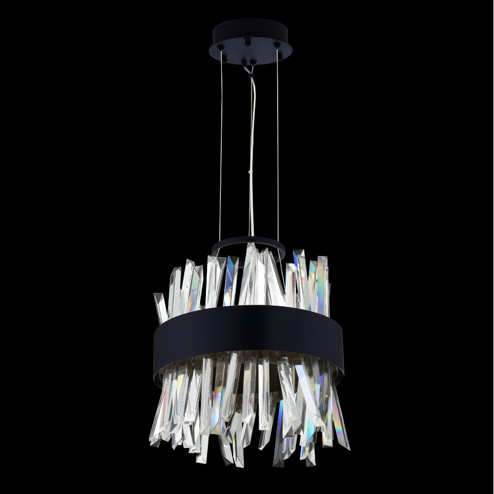 Allegri Glacier 10 in LED Mini Pendant Matte Black