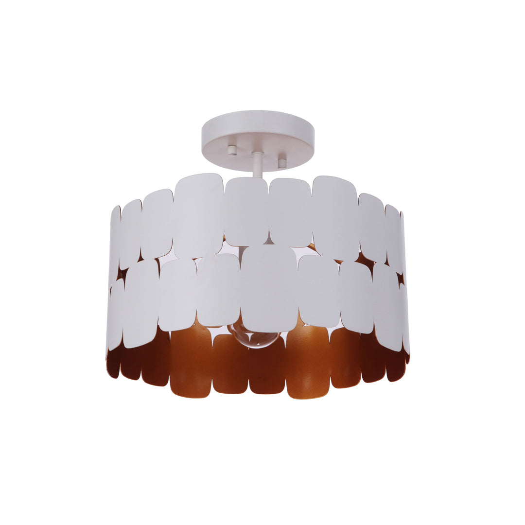 CRAFTMADE Sabrina 1 Light Convertible Semi Flush in Matte White/Gold Luster