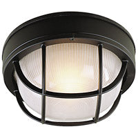 CRAFTMADE Round Bulkhead 1 Light Small Flush/Wall Mount in Textured Black