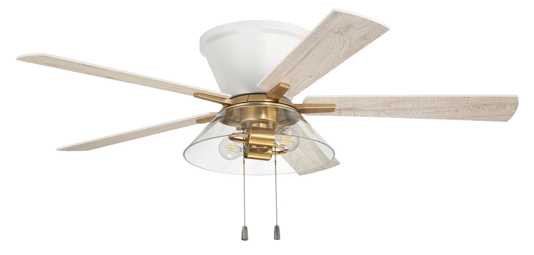 CRAFTMADE 52" Insight White/SB Finish, White/Washed Oak Blades, Integrated Light kit Included