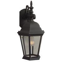 CRAFTMADE Straight Glass Cast 1 Light Medium Outdoor Wall Lantern in Textured Black