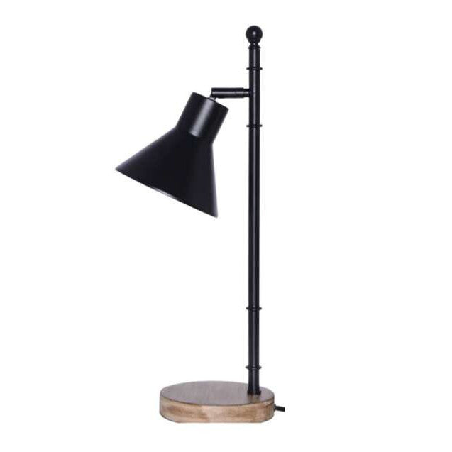 CRAFTMADE 1 Light Metal Base Table Lamp w/ Adjustable Shade & USB in Flat Black