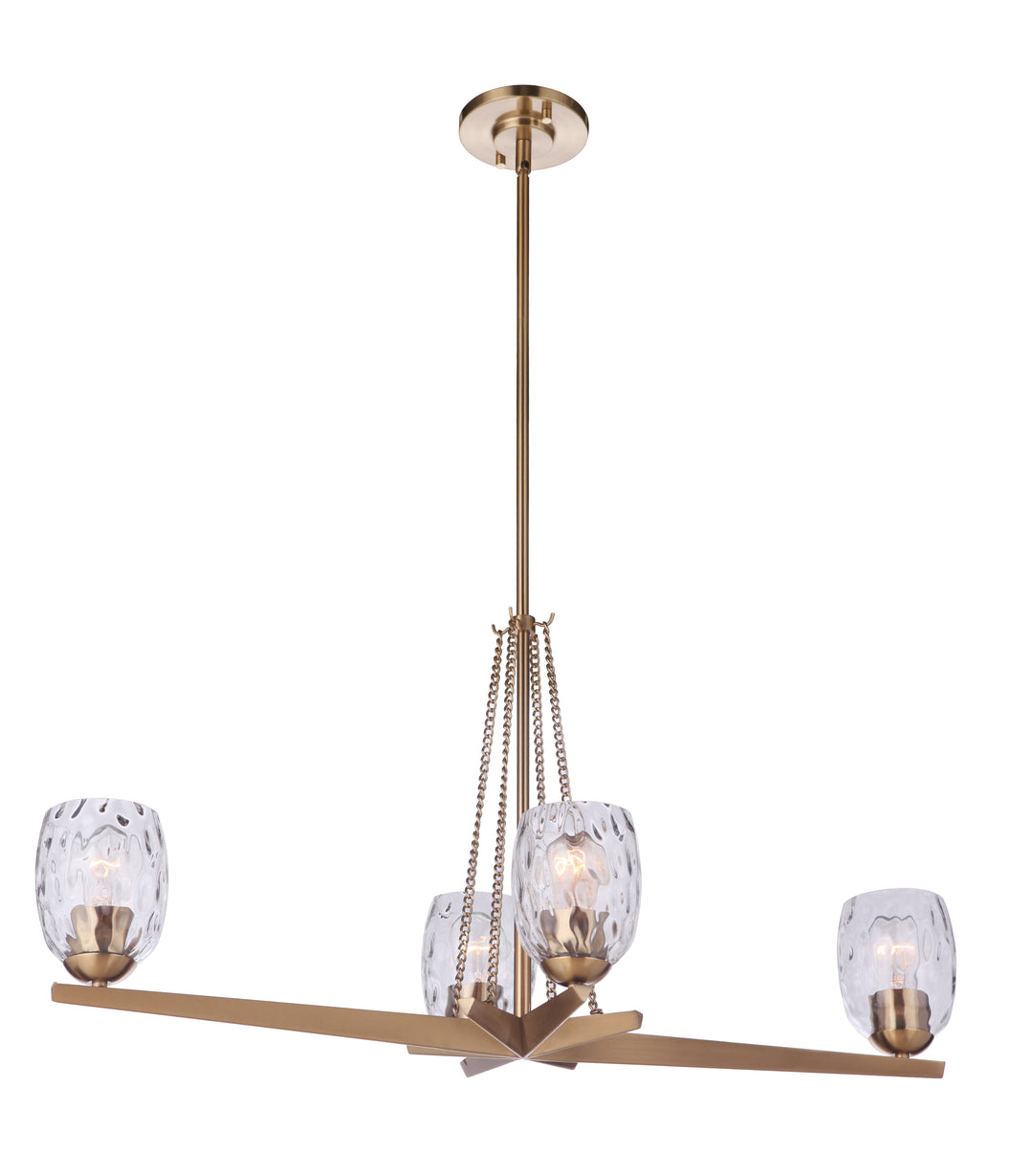 CRAFTMADE Guiding Star 4 Light Linear Chandelier in Satin Brass