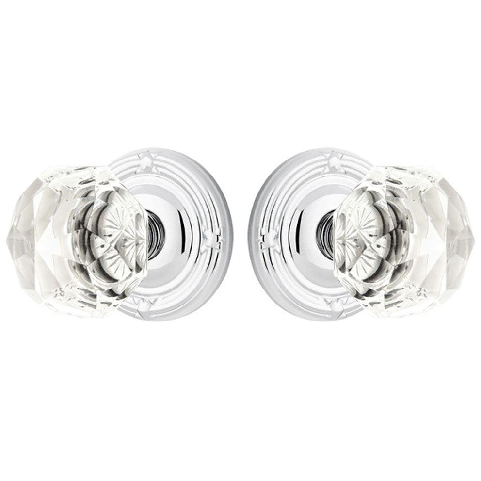 EMTEK Diamond Crystal Door Knob Set With Ribbon & Reed Rosette