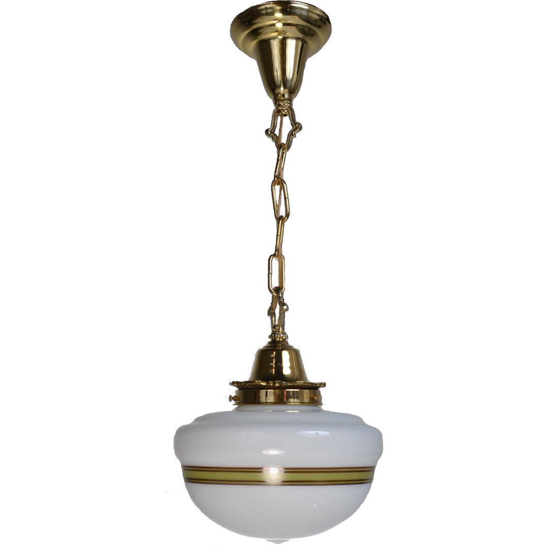 27 3/4 Inch Striped Style Glass Chain Pendant (Polished Brass Finish) COPPER MOUNTAIN HARDWARE