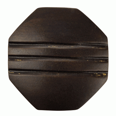 1 1/10 Inch Solid Brass Black Stripe Octagon Knob (Oil Rubbed Bronze Finish) COPPER MOUNTAIN HARDWARE