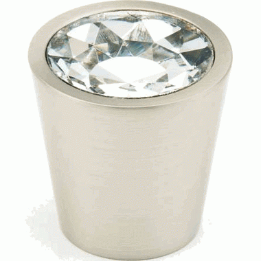 SCHAUB 1 1/16 Inch Stargaze Clear Cylinder Cabinet Knob (Brushed Nickel)