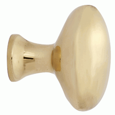 COPPER MOUNTAIN HARDWARE 1 1/2 Inch Heavy Traditional Solid Brass Egg Cabinet Knob (Lacquered Brass Finish)