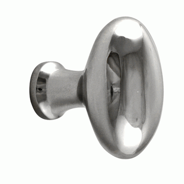 COPPER MOUNTAIN HARDWARE 1 1/2 Inch Heavy Traditional Solid Brass Egg Cabinet Knob (Polished Chrome Finish)