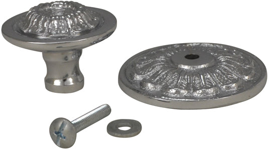 COPPER MOUNTAIN HARDWARE Traditional Victorian Style Floral Knob with Matching Back Plate