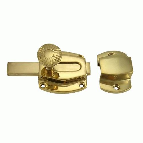 COPPER MOUNTAIN HARDWARE 1 1/2 Inch Plain Cabinet Latch (Lacquered Brass Finish)