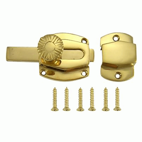 COPPER MOUNTAIN HARDWARE 1 1/2 Inch Plain Cabinet Latch (Lacquered Brass Finish)