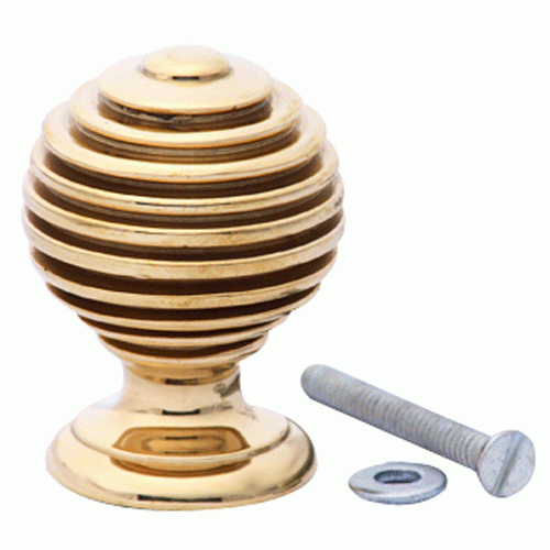 COPPER MOUNTAIN HARDWARE 1 1/2 Inch Solid Brass Circular Knob (Lacquered Brass Finish)