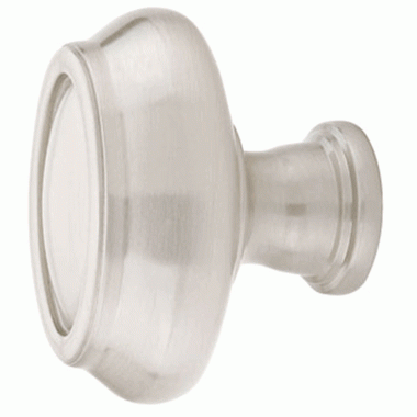 EMTEK 1 1/2 Inch Solid Brass Geometric Oval Cabinet Knob Satin Nickel Finish