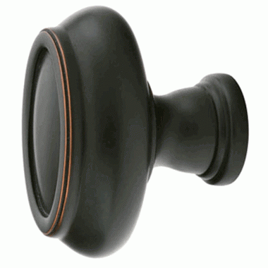 EMTEK 1 1/2 Inch Solid Brass Geometric Oval Cabinet Knob (Oil Rubbed Bronze Finish)