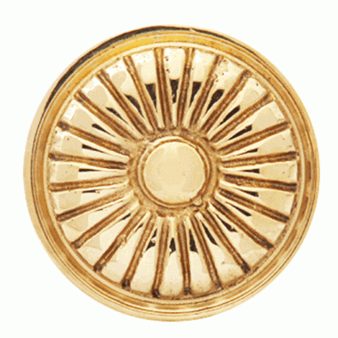 COPPER MOUNTAIN HARDWARE 1 1/3 Inch Solid Brass Vintage Fan Knob (Lacquered Brass Finish)