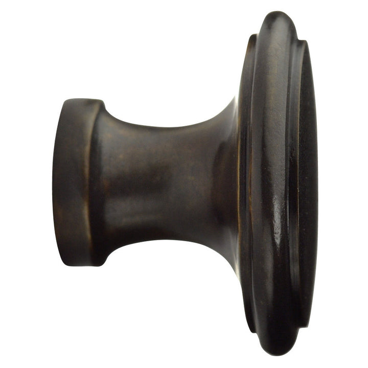 COPPER MOUNTAIN HARDWARE 1 1/4 Inch Brass Flat Top Cabinet Knob (Oil Rubbed Bronze Finish)