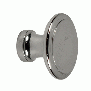 COPPER MOUNTAIN HARDWARE 1 1/4 Inch Brass Flat Top Cabinet Knob (Polished Chrome Finish)