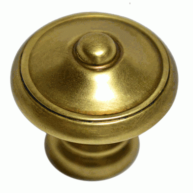 COPPER MOUNTAIN HARDWARE 1 1/4 Inch Colonial Button Knob (Antique Brass Finish)