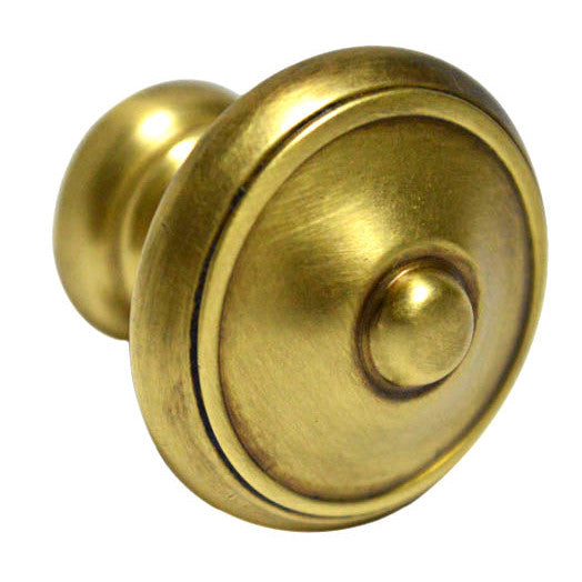 COPPER MOUNTAIN HARDWARE 1 1/4 Inch Colonial Button Knob (Antique Brass Finish)