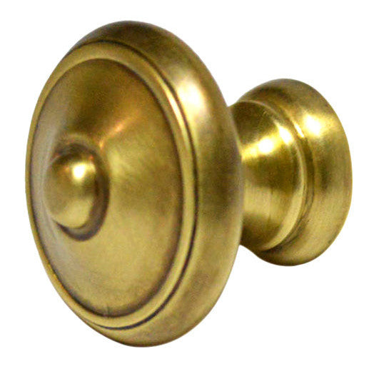 COPPER MOUNTAIN HARDWARE 1 1/4 Inch Colonial Button Knob (Antique Brass Finish)