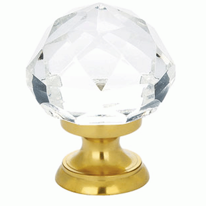 EMTEK 1 1/4 Inch Diamond Cabinet Knob (Polished Brass Finish)