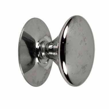 COPPER MOUNTAIN HARDWARE 1 1/4 Inch Pure Brass Traditional Round Knob (Polished Chrome Finish)