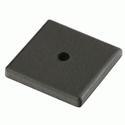 1 1/4 Inch Sandcast Square Back Plate (Matte Black Finish) EMTEK