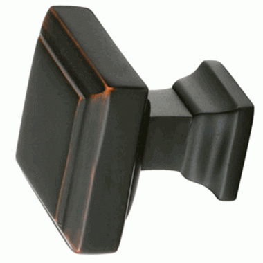 EMTEK Emtek 1 1/4 Inch Solid Brass Geometric Square Knob (Oil Rubbed Bronze Finish)