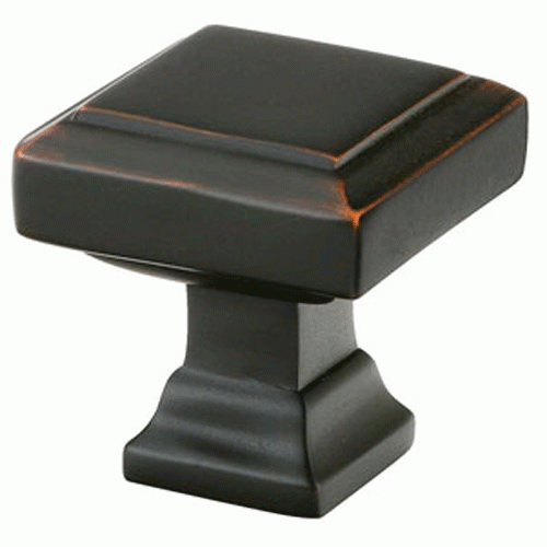 EMTEK Emtek 1 1/4 Inch Solid Brass Geometric Square Knob (Oil Rubbed Bronze Finish)