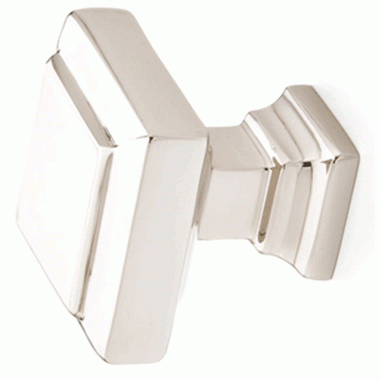 EMTEK Emtek 1 1/4 Inch Solid Brass Geometric Square Knob (Polished Nickel Finish)