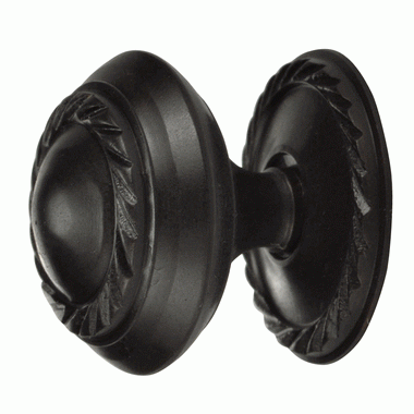 COPPER MOUNTAIN HARDWARE 1 1/4 Inch Solid Brass Georgian Roped Round Knob (Oil Rubbed Bronze Finish)