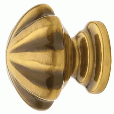 EMTEK Emtek 1 1/4 Inch Solid Brass Melon Cabinet Knob (Antique Brass Finish)