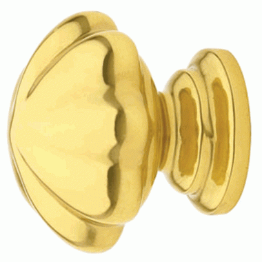 EMTEK 1 1/4 Inch Solid Brass Melon Cabinet Knob (Polished Brass Finish)