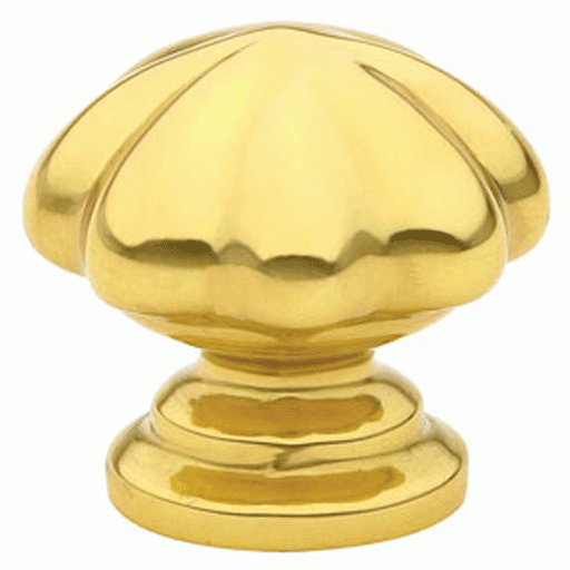 EMTEK 1 1/4 Inch Solid Brass Melon Cabinet Knob (Polished Brass Finish)