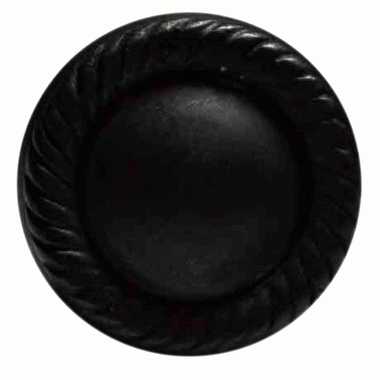 COPPER MOUNTAIN HARDWARE 1 1/4 Inch Solid Brass Round Georgian Roped Border Knob (Oil Rubbed Bronze Finish)