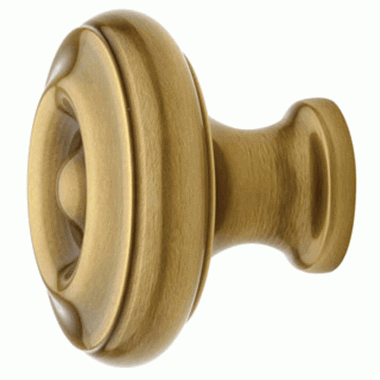 EMTEK 1 1/4 Inch Solid Brass Waverly Cabinet Knob (Antique Brass Finish)