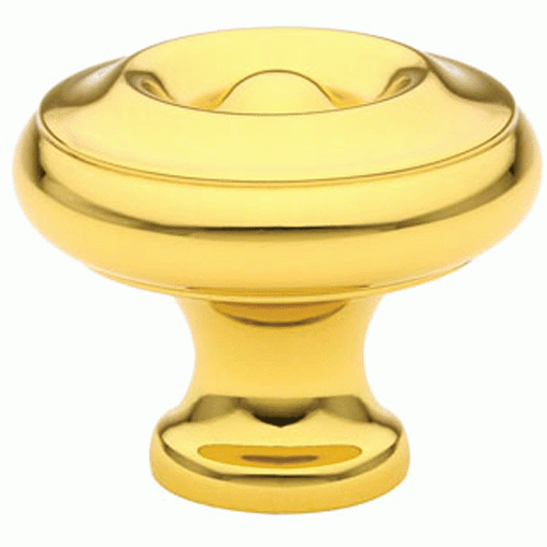 EMTEK 1 1/4 Inch Solid Brass Waverly Cabinet Knob (Polished Brass Finish)