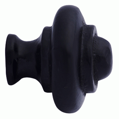 COPPER MOUNTAIN HARDWARE 1 1/4 Inch Solid Iron Round Button Cabinet Knob (Matte Black Finish)