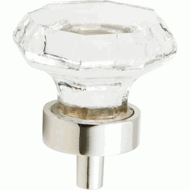 1 1/4 Inch Stargaze Crystal Octagon Cabinet Knob (Polished Nickel Finish) SCHAUB