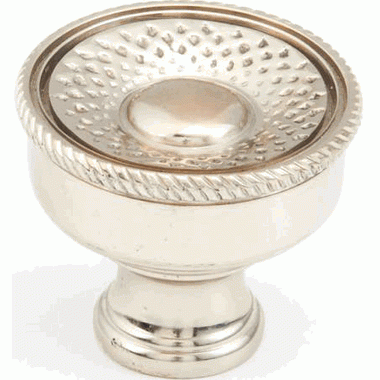 SCHAUB 1 1/4 Inch Symphony Sonata Round Cabinet Knob (White Brass Finish)