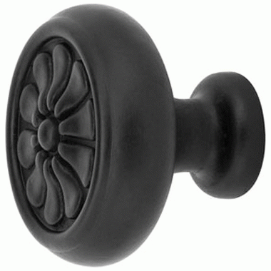 EMTEK Emtek 1 1/4  Inch Tuscany Bronze Petal Knob (Flat Black)